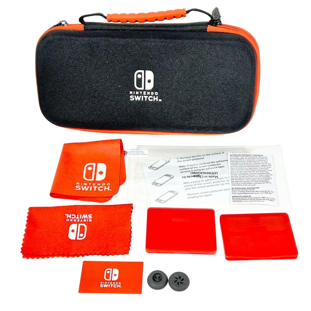 PowerA Official Nintendo Switch Protection Kit Protective Case Red Black New